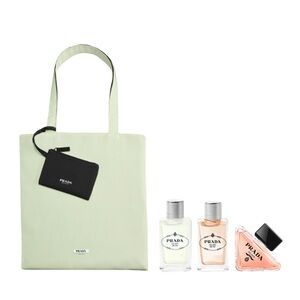 Prada Pastel Green Tote Bag and 3 Mini Luxury Fragrances
